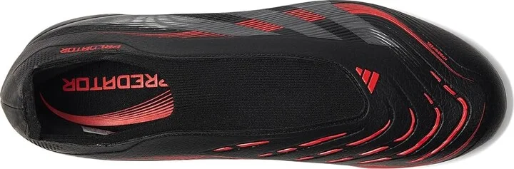 adidas Predator League Laceless Firm Ground Soccer Cleats Soccer Shoes Black/Grey/Lucid Red : Men's 12.5 - Women's 13.5 Medium, Rubber - Image 2