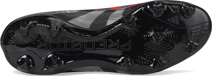 adidas Predator League Laceless Firm Ground Soccer Cleats Soccer Shoes Black/Grey/Lucid Red : Men's 12.5 - Women's 13.5 Medium, Rubber - Image 3