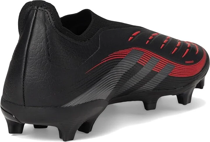 adidas Predator League Laceless Firm Ground Soccer Cleats Soccer Shoes Black/Grey/Lucid Red : Men's 12.5 - Women's 13.5 Medium, Rubber - Image 4