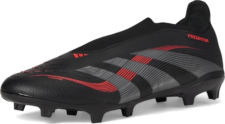 adidas Predator League Laceless Firm Ground Soccer Cleats Soccer Shoes Black/Grey/Lucid Red : Men's 12.5 - Women's 13.5 Medium, Rubber - Image 5