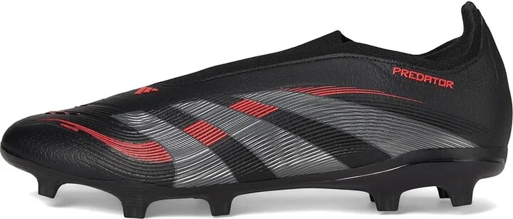 adidas Predator League Laceless Firm Ground Soccer Cleats Soccer Shoes Black/Grey/Lucid Red : Men's 12.5 - Women's 13.5 Medium, Rubber - Image 6