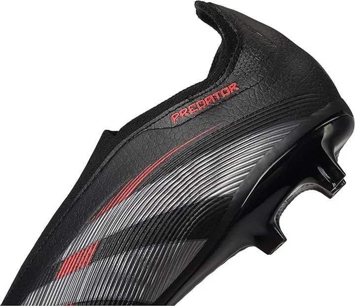 adidas Predator League Laceless Firm Ground Soccer Cleats Soccer Shoes Black/Grey/Lucid Red : Men's 12.5 - Women's 13.5 Medium, Rubber - Image 7