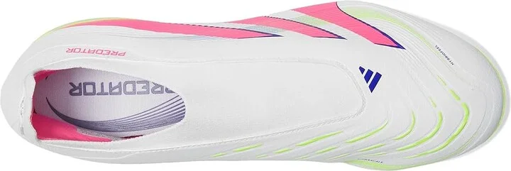 adidas Predator League Laceless Firm Ground Soccer Cleats Soccer Shoes White/Lucid Pink/Lucid Lemon : Men's 12 - Women's 13 Medium, Rubber - Image 2