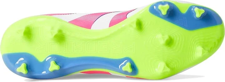 adidas Predator League Laceless Firm Ground Soccer Cleats Soccer Shoes White/Lucid Pink/Lucid Lemon : Men's 12 - Women's 13 Medium, Rubber - Image 3