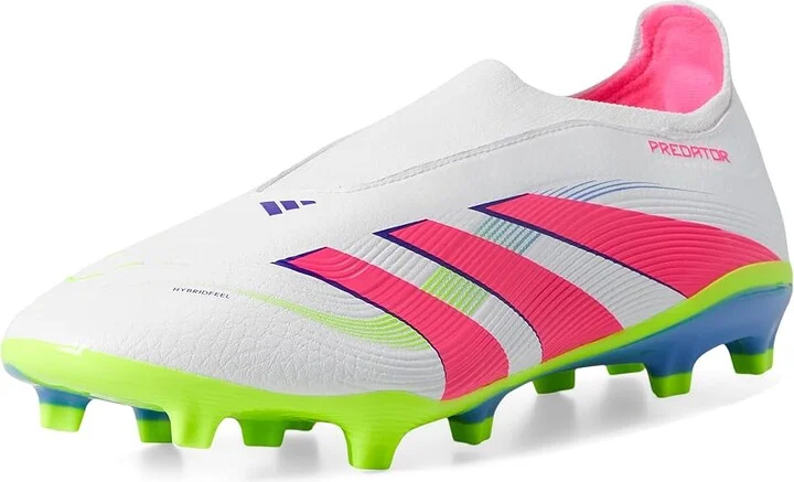 adidas Predator League Laceless Firm Ground Soccer Cleats Soccer Shoes White/Lucid Pink/Lucid Lemon : Men's 12 - Women's 13 Medium, Rubber - Image 5