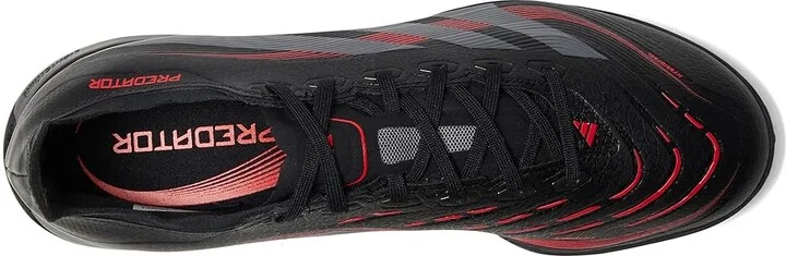 adidas Predator League Turf Soccer Cleats Soccer Shoes Black/Grey/Lucid Red : Men's 11.5 - Women's 12.5 Medium, Synthetic - Image 2