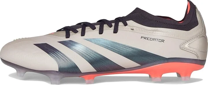 adidas Predator PRO Firm Ground Soccer Cleats Soccer Men's Shoes Platin Metallic/Aurora Black/Turbo : 9 D - Medium - Image 6