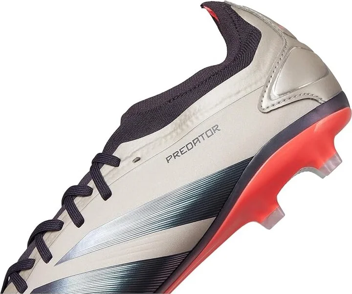 adidas Predator PRO Firm Ground Soccer Cleats Soccer Men's Shoes Platin Metallic/Aurora Black/Turbo : 9 D - Medium - Image 7