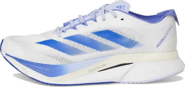 adidas Running adiZero Boston 12 Running Shoes Women's Shoes White/Lucid Blue/Cobalt Blue : 6.5 B - Medium, Synthetic - Image 6