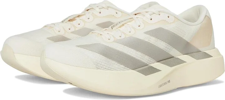 adidas Running adiZero Evo SL Running Shoes Women's Running Shoes Wonder White/Cyber Metallic/Warm Vanilla : 8.5 B - Medium