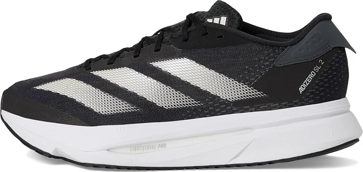 adidas Running Adizero SL2 Running Shoes Men's Running Shoes Black/White/Carbon : 12.5 E - Wide - Image 6