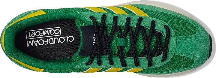 adidas Running Run 70s 2.0 Men's Shoes Green/Yellow/Off White : 8 D - Medium, Suede/Textile - Image 2