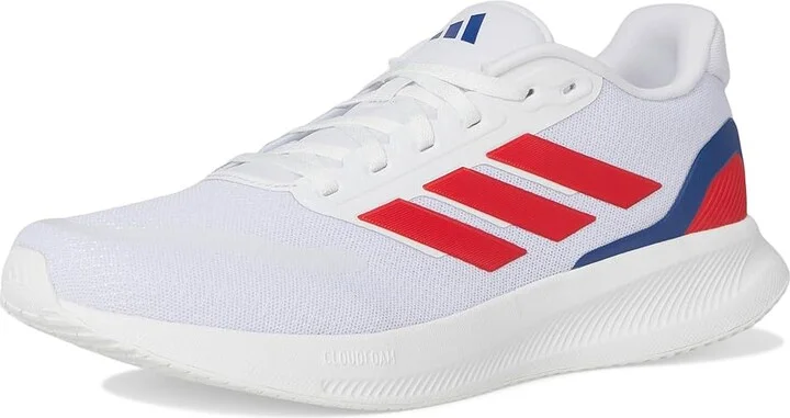 adidas Running Run Falcon 5 Men's Running Shoes White/Semi Lucid Red/Black : 13 D - Medium, Textile - Image 5