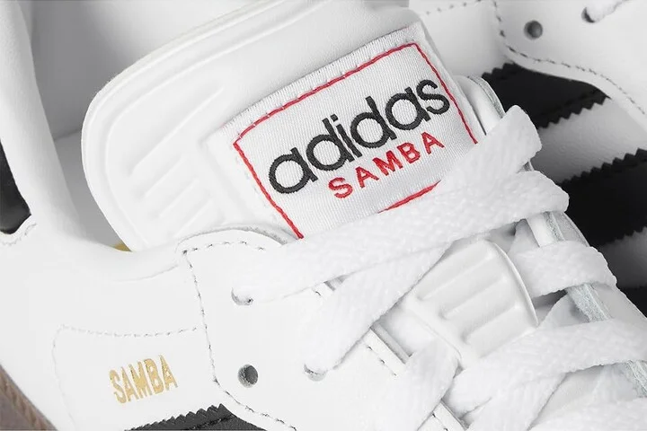 adidas Samba Indoor Soccer Shoes Men's Soccer Shoes White/Black/Vivid Red : 13 D - Medium, Leather - Image 7