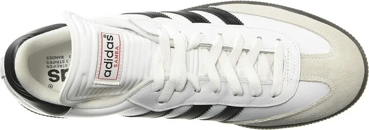 adidas Samba(r) Classic Soccer Cleats Soccer Shoes Running White/Black : Men's 8.5 - Women's 9.5 Medium, Leather - Image 3