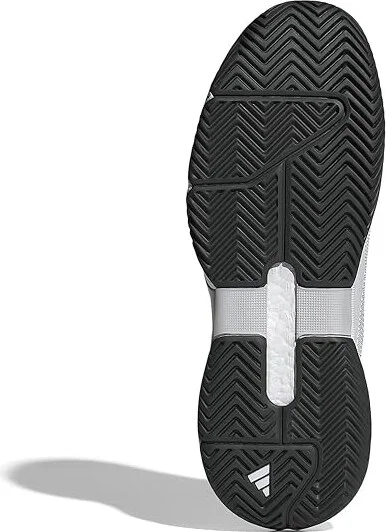 adidas SoleMatch Control 2 Tennis Shoes Men's Shoes White/Black Blue Metallic/Silver Metallic : 8.5 D - Medium, Rubber - Image 3