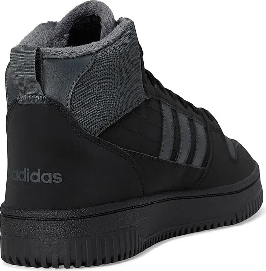 adidas Turnaround Winterized Mid Top Basketball Shoes Black/Grey/Black : Men's 11.5 - Women's 12.5 Medium, Leather/Rubber - Image 4
