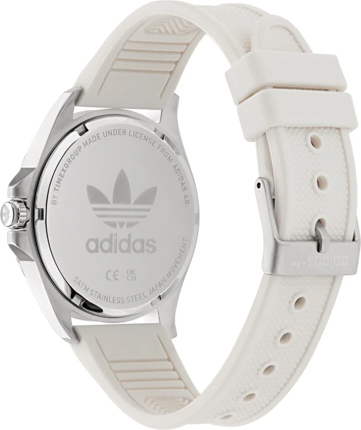 adidas Unisex Analog White Silicone Watch, 40mm - Image 2