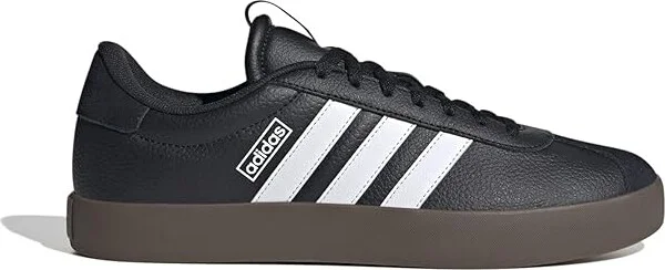 adidas VL Court 3.0 Men's Shoes Black/White/Gum : 13 D - Medium, Leather - Image 6