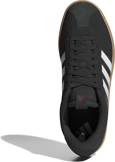 adidas VL Court 3.0 Men's Shoes Black/White/Team Victory Red : 12 D - Medium, Leather - Image 2