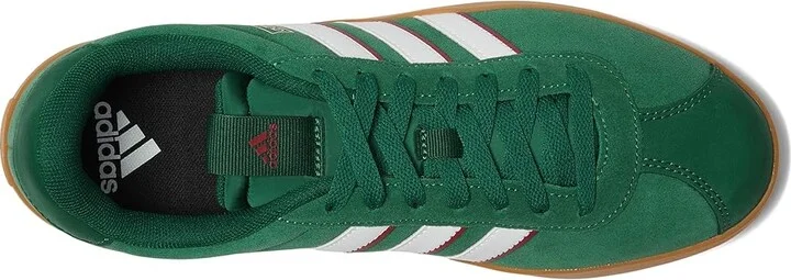 adidas VL Court 3.0 Men's Shoes Dark Green/White/Collegiate Burgundy : 13 D - Medium, Leather - Image 2