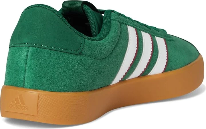 adidas VL Court 3.0 Men's Shoes Dark Green/White/Collegiate Burgundy : 13 D - Medium, Leather - Image 4