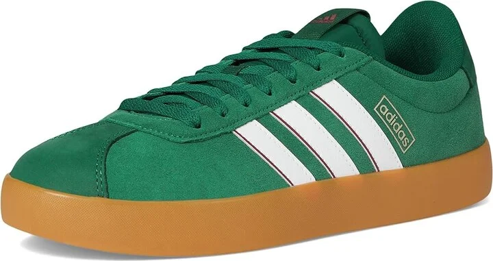 adidas VL Court 3.0 Men's Shoes Dark Green/White/Collegiate Burgundy : 13 D - Medium, Leather - Image 5