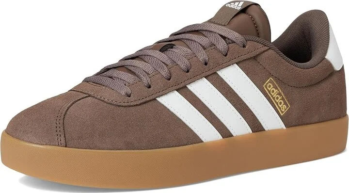 adidas VL Court 3.0 Men's Shoes Earth Strata/White/Gold Metallic : 11 D - Medium, Leather - Image 5