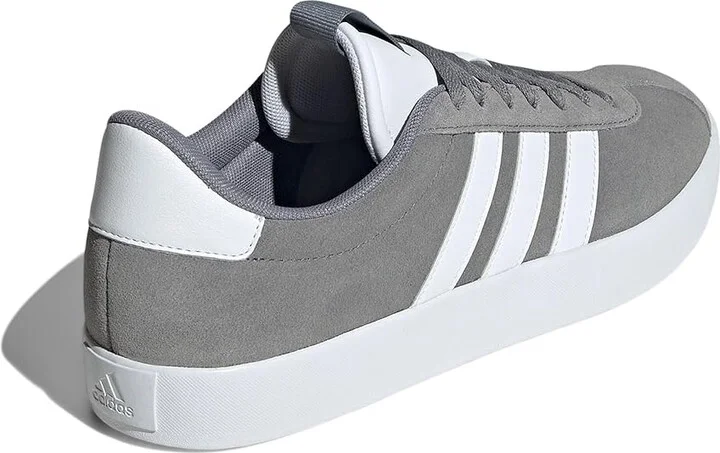 adidas VL Court 3.0 Men's Shoes Grey/White/White : 10 D - Medium, Leather - Image 4