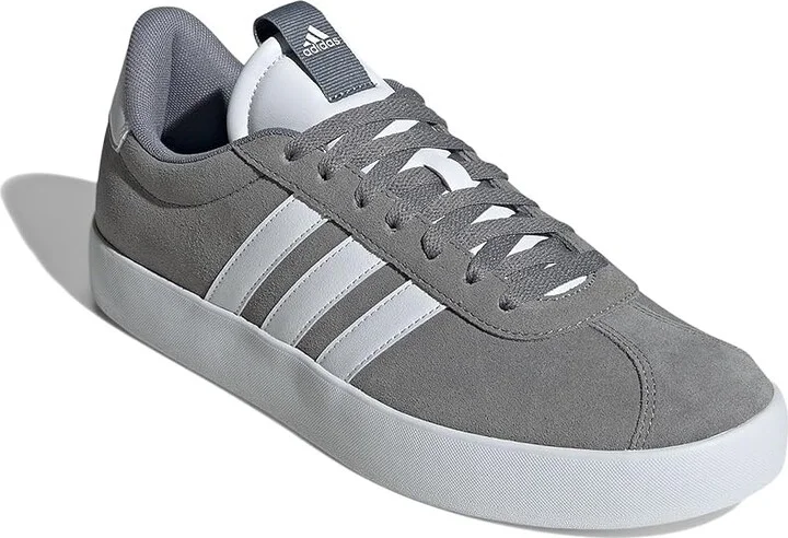 adidas VL Court 3.0 Men's Shoes Grey/White/White : 10 D - Medium, Leather