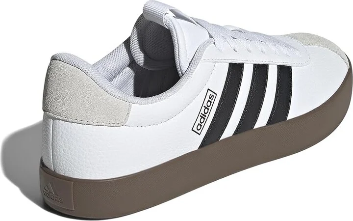 adidas VL Court 3.0 Men's Shoes White/Black/Grey : 10 D - Medium, Leather - Image 4