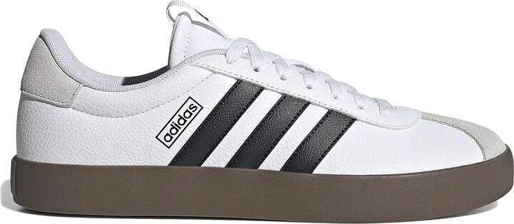 adidas VL Court 3.0 Men's Shoes White/Black/Grey : 10 D - Medium, Leather - Image 6
