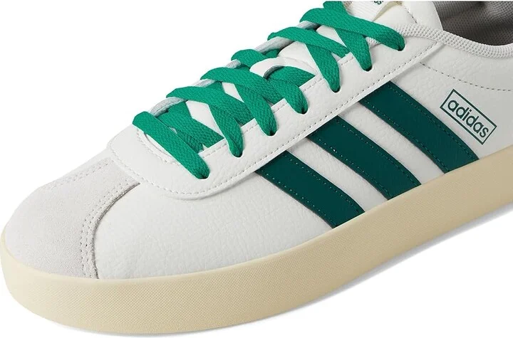 adidas VL Court 3.0 Men's Shoes White/Collegiate Green/Court Green : 12 D - Medium, Leather - Image 7