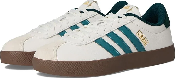 adidas VL Court 3.0 Men's Shoes White/Preloved Teal/Aurora Ivy : 14 D - Medium, Leather