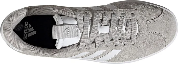 adidas VL Court 3.0 Women's Shoes Grey/White/Silver Metallic : 10.5 B - Medium, Leather - Image 2