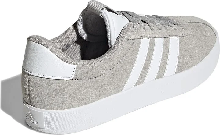 adidas VL Court 3.0 Women's Shoes Grey/White/Silver Metallic : 10.5 B - Medium, Leather - Image 4