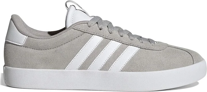 adidas VL Court 3.0 Women's Shoes Grey/White/Silver Metallic : 10.5 B - Medium, Leather - Image 6