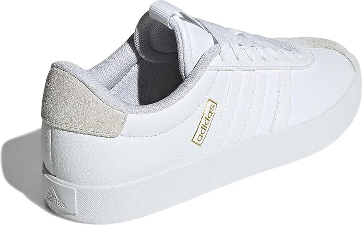 adidas VL Court 3.0 Women's Shoes White/White/Grey : 8 B - Medium, Leather - Image 4