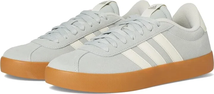 adidas VL Court 3.0 Women's Shoes Wonder Silver/Off-White/Gum : 8 B - Medium, Leather