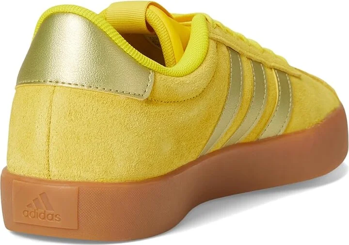 adidas VL Court 3.0 Women's Shoes Yellow/Gold Metallic/Utility Yellow : 6.5 B - Medium, Leather - Image 4