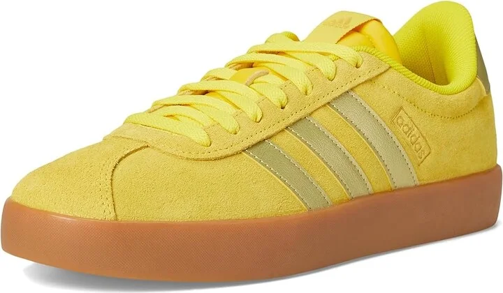 adidas VL Court 3.0 Women's Shoes Yellow/Gold Metallic/Utility Yellow : 6.5 B - Medium, Leather - Image 5