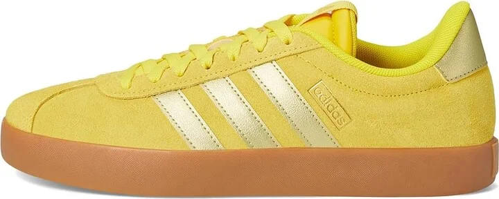 adidas VL Court 3.0 Women's Shoes Yellow/Gold Metallic/Utility Yellow : 6.5 B - Medium, Leather - Image 6