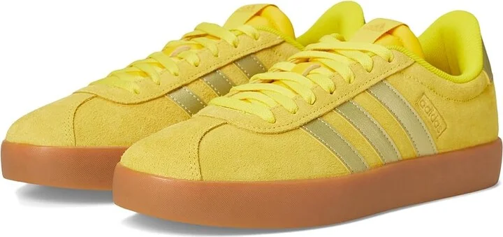 adidas VL Court 3.0 Women's Shoes Yellow/Gold Metallic/Utility Yellow : 6.5 B - Medium, Leather