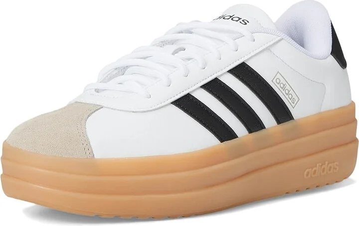 adidas VL Court Women's Shoes White/Black/Wonder Beige : 5 B - Medium, Leather - Image 5