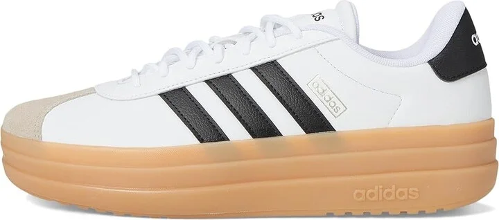 adidas VL Court Women's Shoes White/Black/Wonder Beige : 5 B - Medium, Leather - Image 6