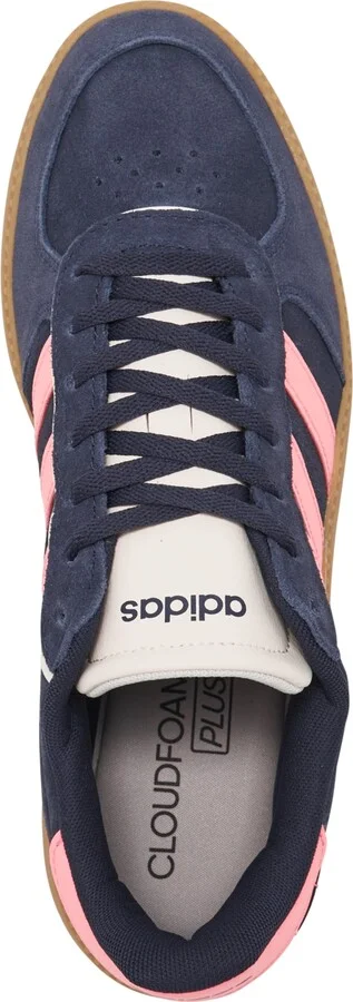 Adidas Women's Breaknet Sleek Suede Casual Sneakers from Finish Line - Navy/Pink - Image 2