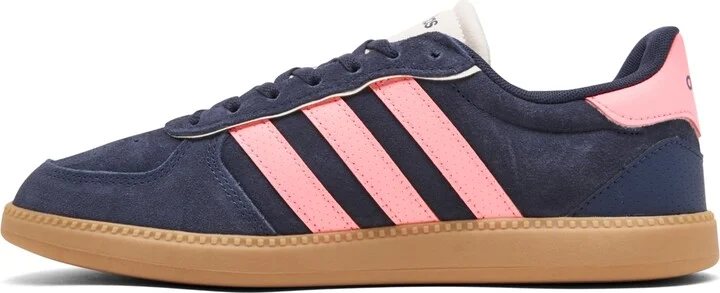 Adidas Women's Breaknet Sleek Suede Casual Sneakers from Finish Line - Navy/Pink - Image 4