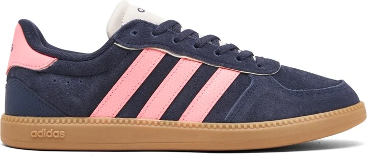 Adidas Women's Breaknet Sleek Suede Casual Sneakers from Finish Line - Navy/Pink - Image 5