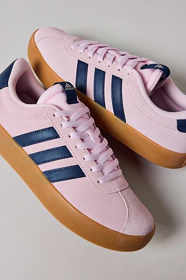adidas Women's VL Court 3.0 Sneaker in Clear Pink/Legend Ink/Gum - Image 2
