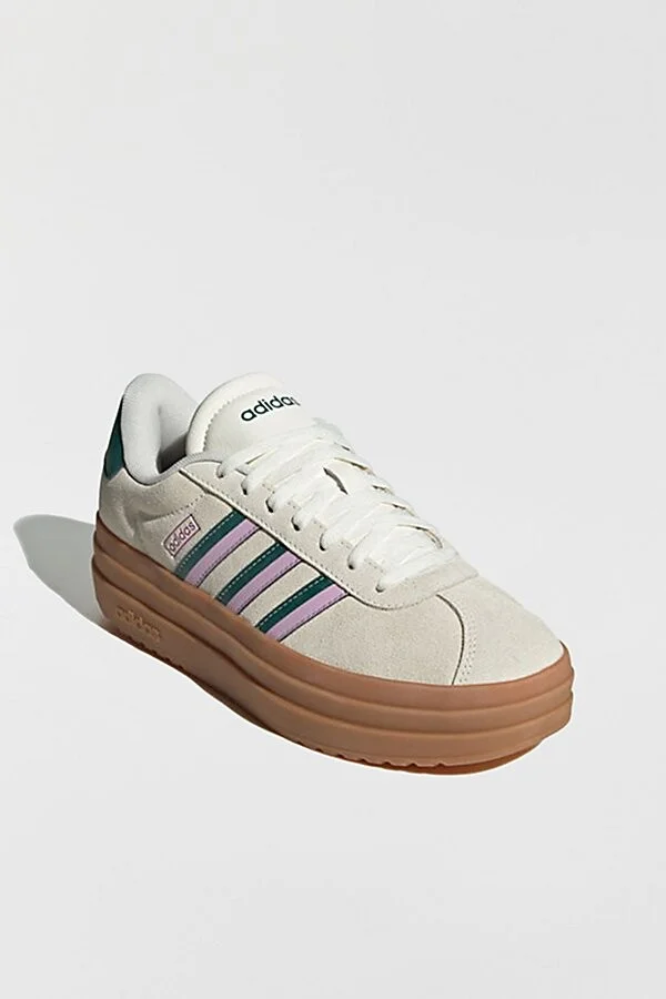 adidas Women's VL Court Bold Sneaker in Cream/Purple - Image 2